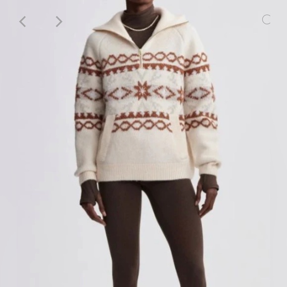 Varley Cai Fairisle Half Zip  Whitecap Size S NWT - Picture 6 of 13